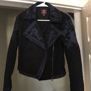 MARCHESA VOYAGE Embroidered Moto Jacket